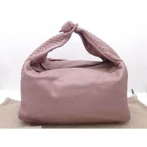 Bottega Veneta shoulder bag pink brown intrecciato leather